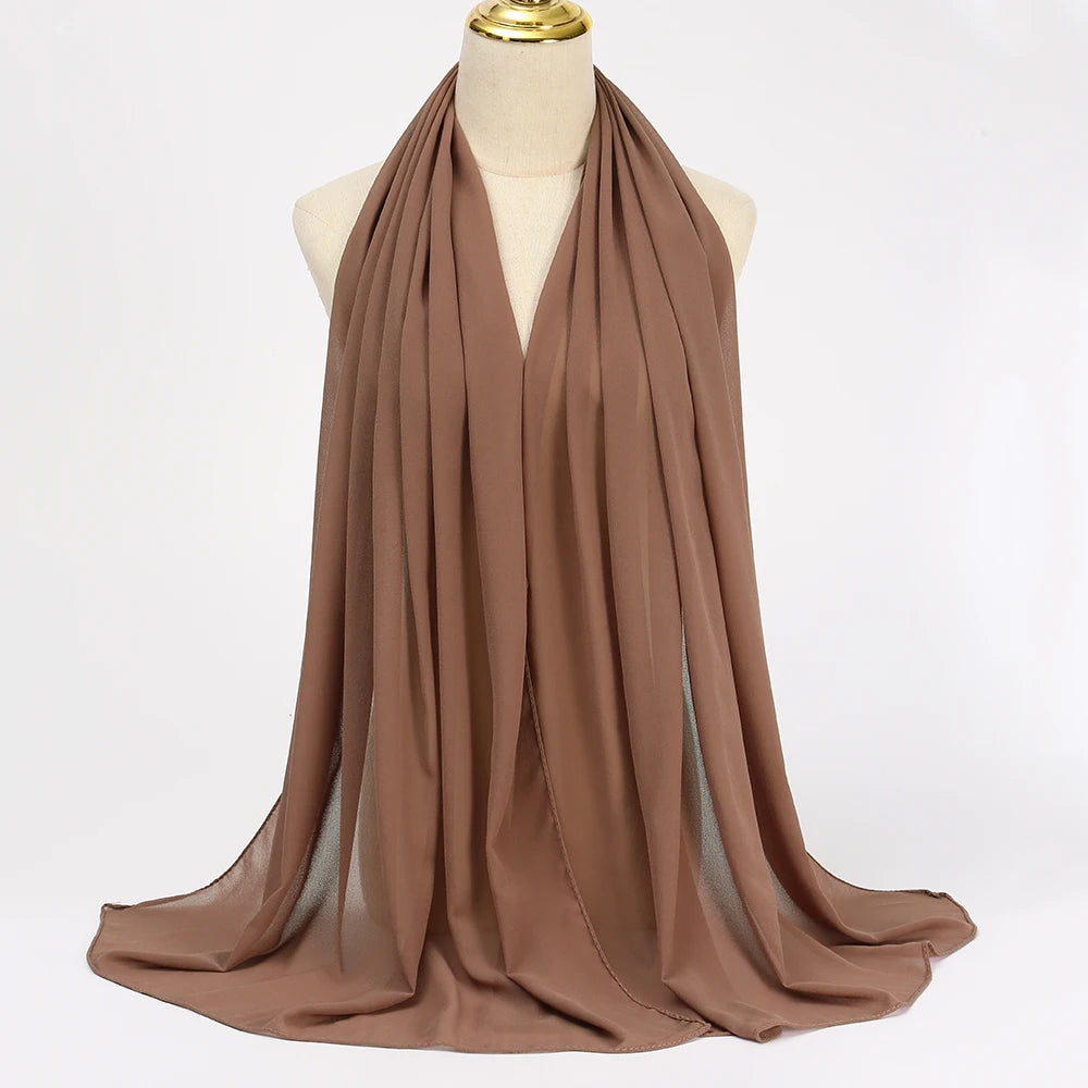 Hijab en Mousseline Femme – Voile Léger 70 x 180 cm, 65 Coloris
