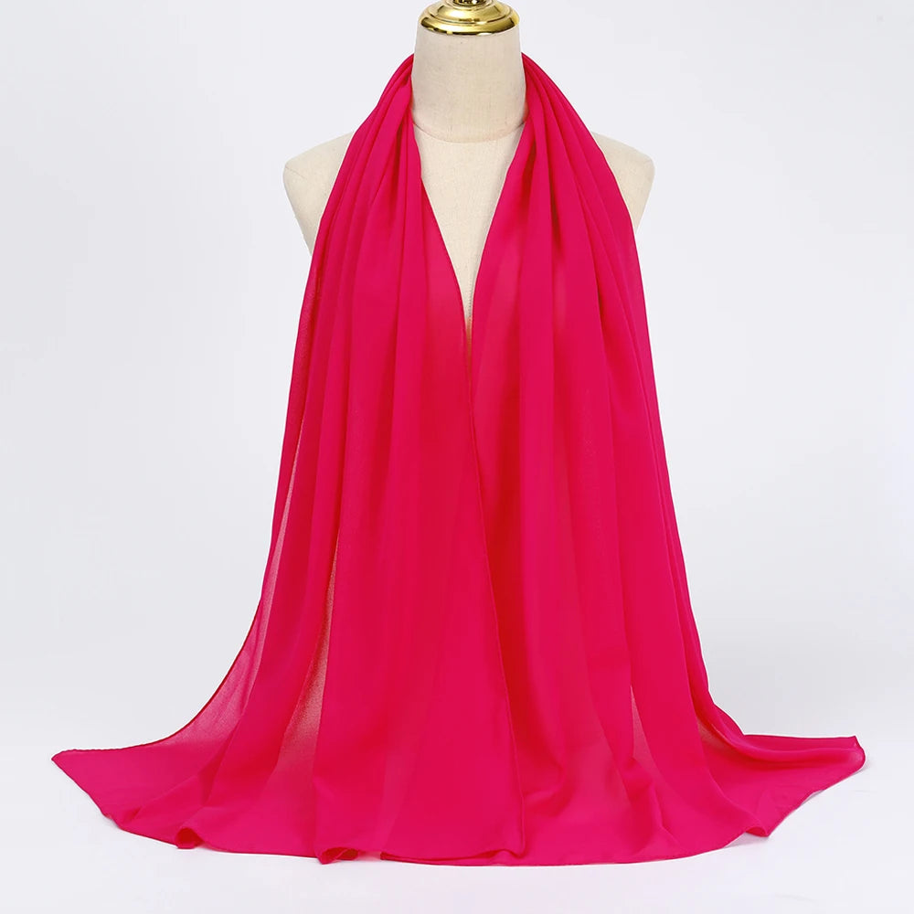Hijab en Mousseline Femme – Voile Léger 70 x 180 cm, 65 Coloris