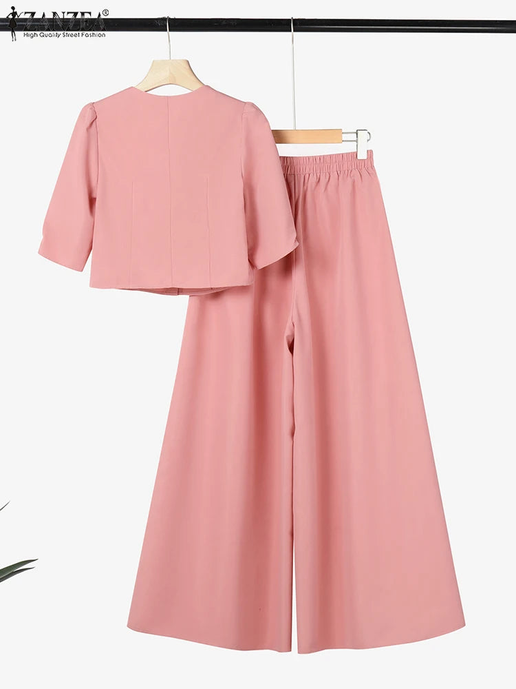 Ensemble femme haut court et pantalon large