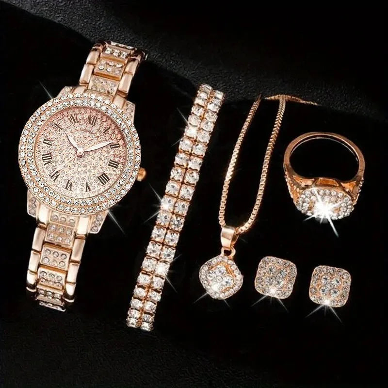 Montre femme à strass cadran romain