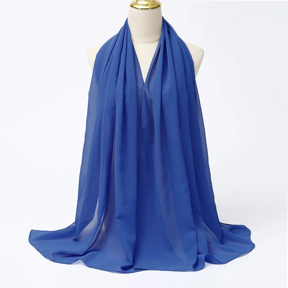 Hijab en Mousseline Femme – Voile Léger 70 x 180 cm, 65 Coloris