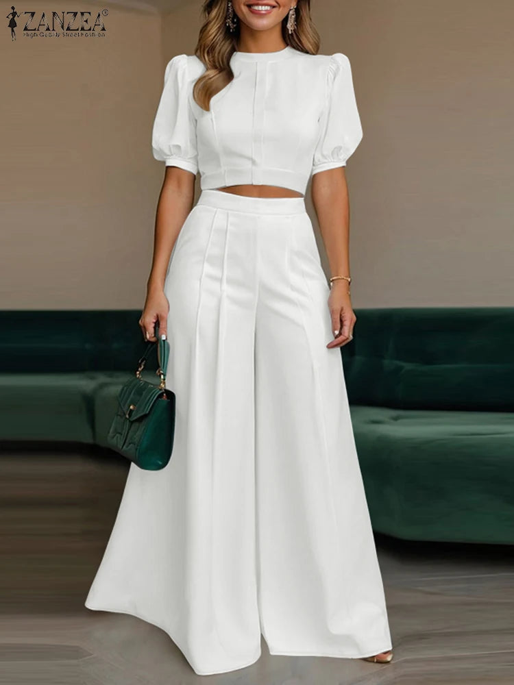 Ensemble femme haut court et pantalon large