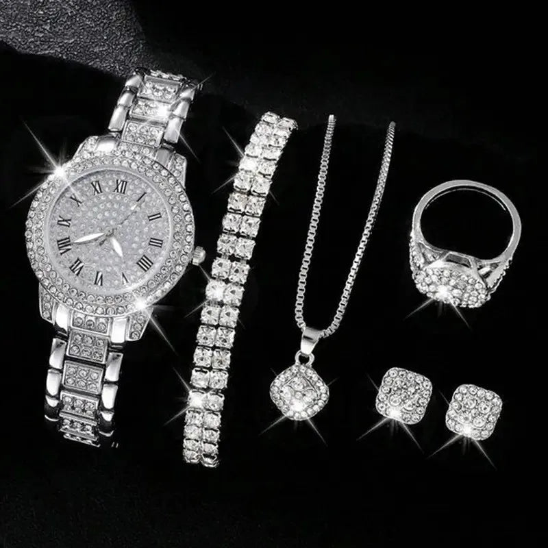 Montre femme à strass cadran romain