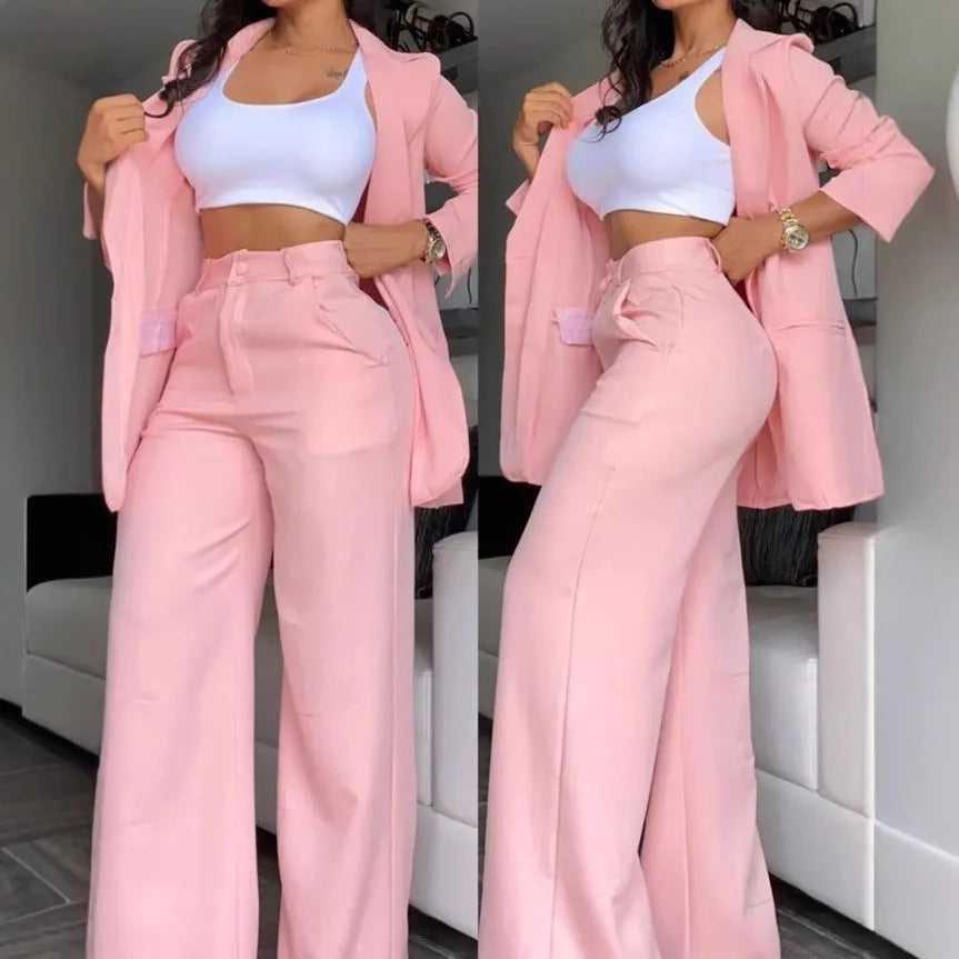 Ensemble tailleur femme blazer et pantalon – AMINA MODE