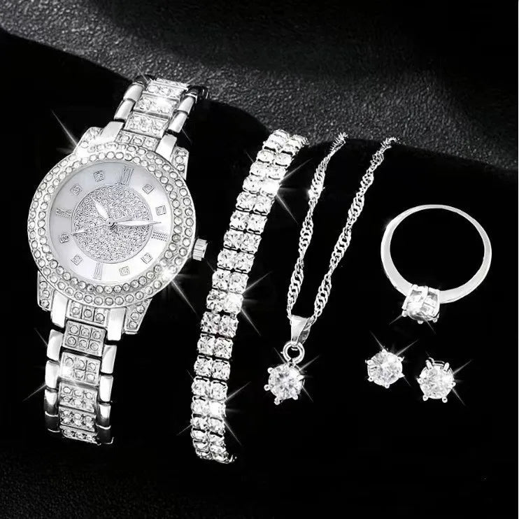Montre femme à strass cadran romain