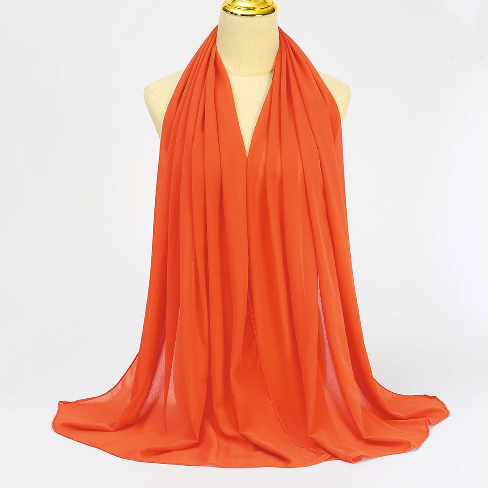 Hijab en Mousseline Femme – Voile Léger 70 x 180 cm, 65 Coloris