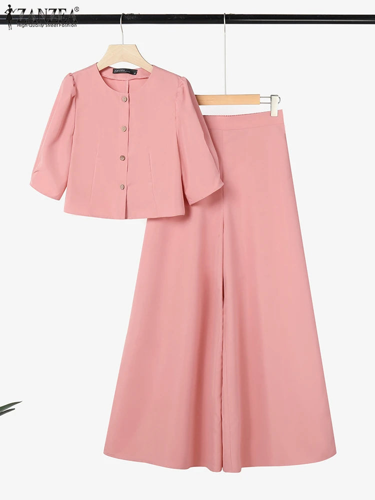 Ensemble femme haut court et pantalon large