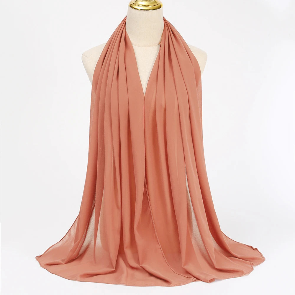 Hijab en Mousseline Femme – Voile Léger 70 x 180 cm, 65 Coloris