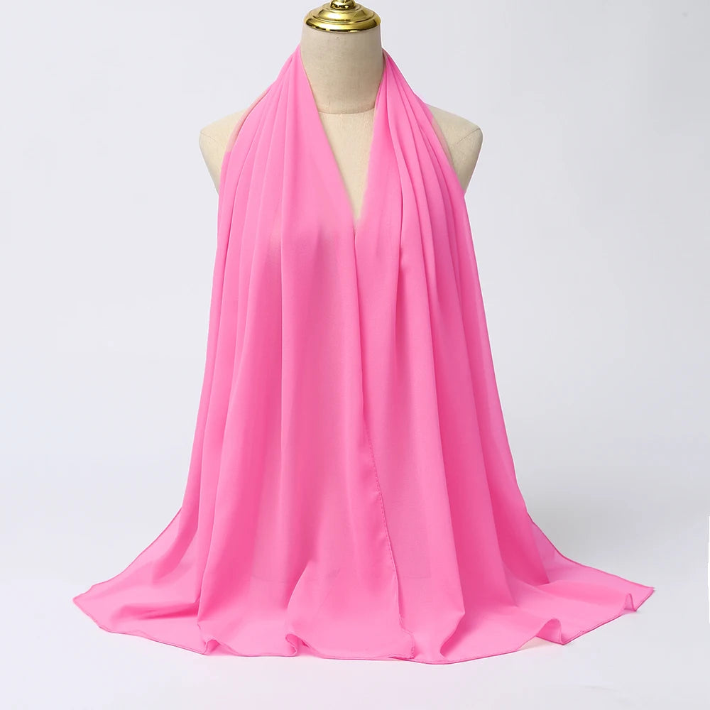 Hijab en Mousseline Femme – Voile Léger 70 x 180 cm, 65 Coloris